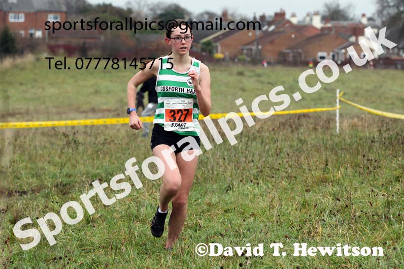 Girls under-15s, 2021 North Eastern Cross Country Championships, Sedgefield. Photo: David T. Hewitson/Sports for All Pics